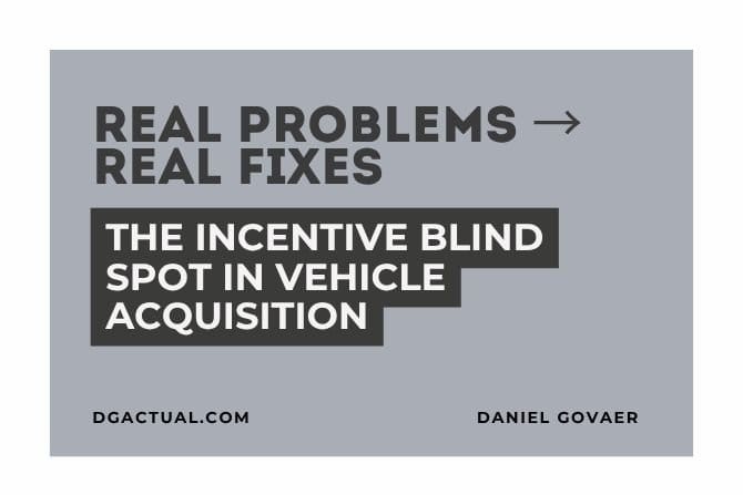Real Problems → Real Fixes: The Incentive Blind Spot in Vehicle Acquisition